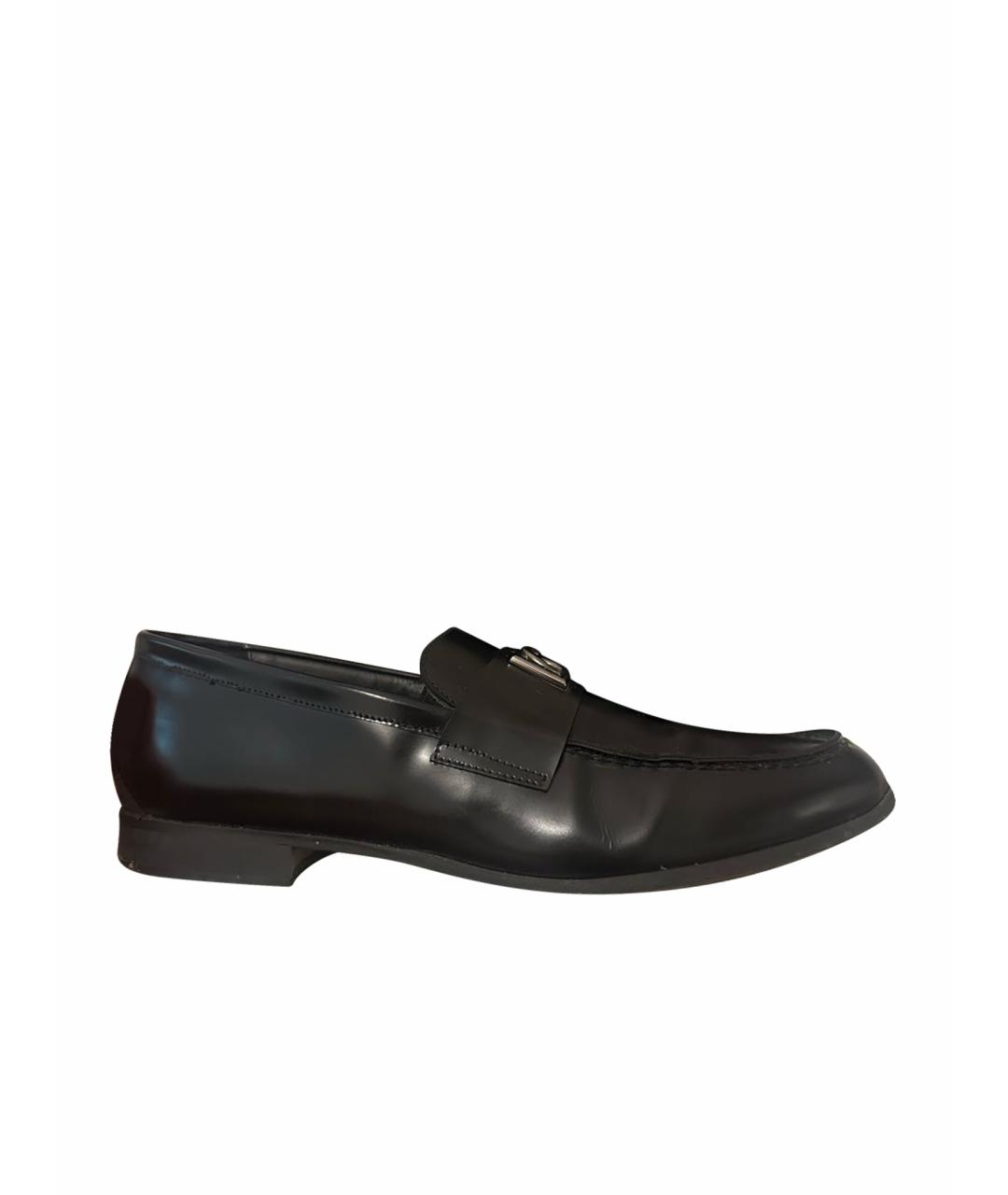 DOLCE&GABBANA Черные кожаные лоферы, фото 1