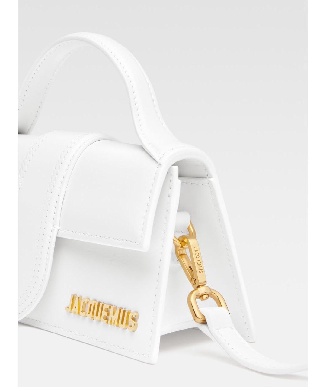 JACQUEMUS Белая кожаная сумка с короткими ручками, фото 7