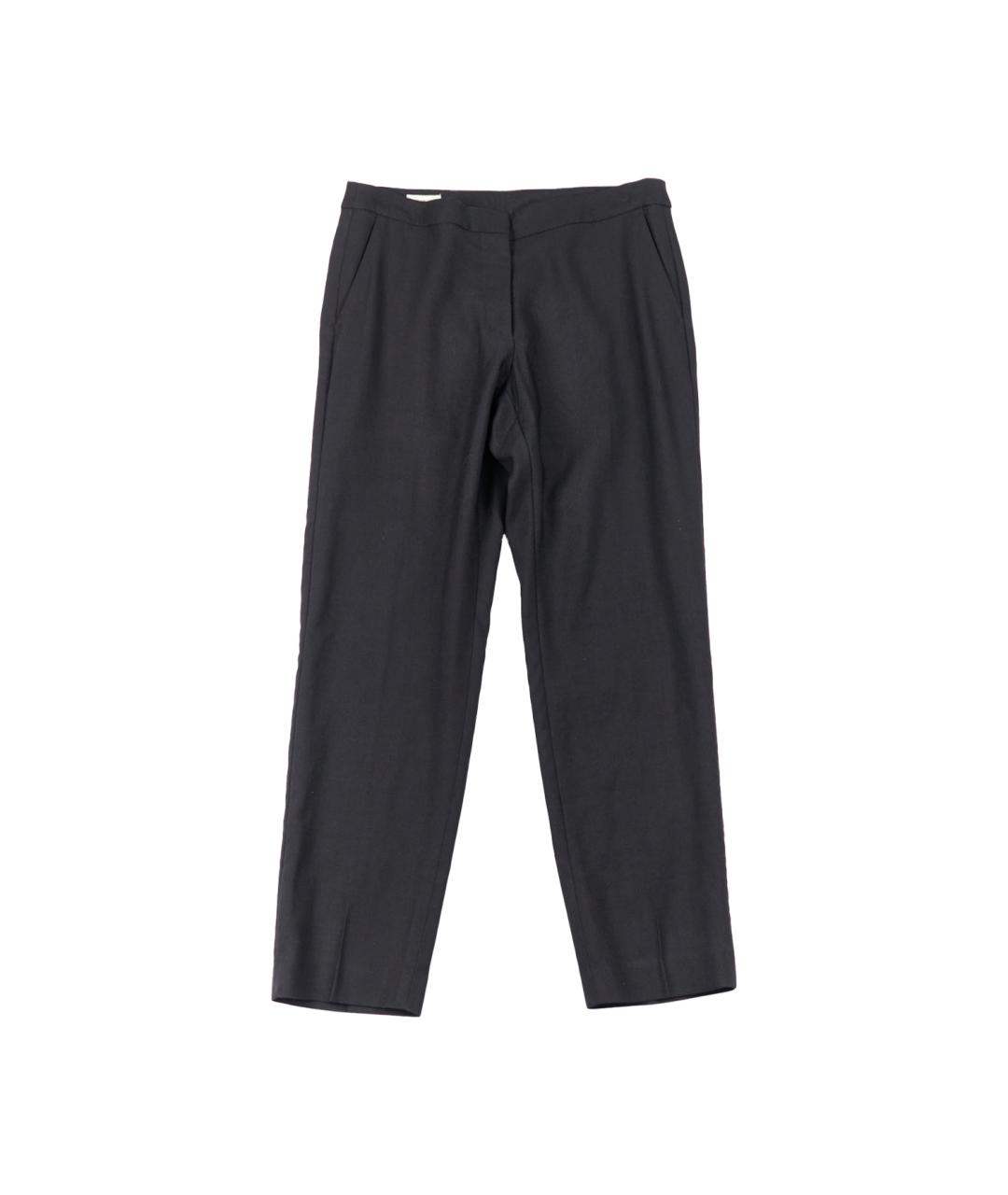 DRIES VAN NOTEN Черные шерстяные прямые брюки, фото 1