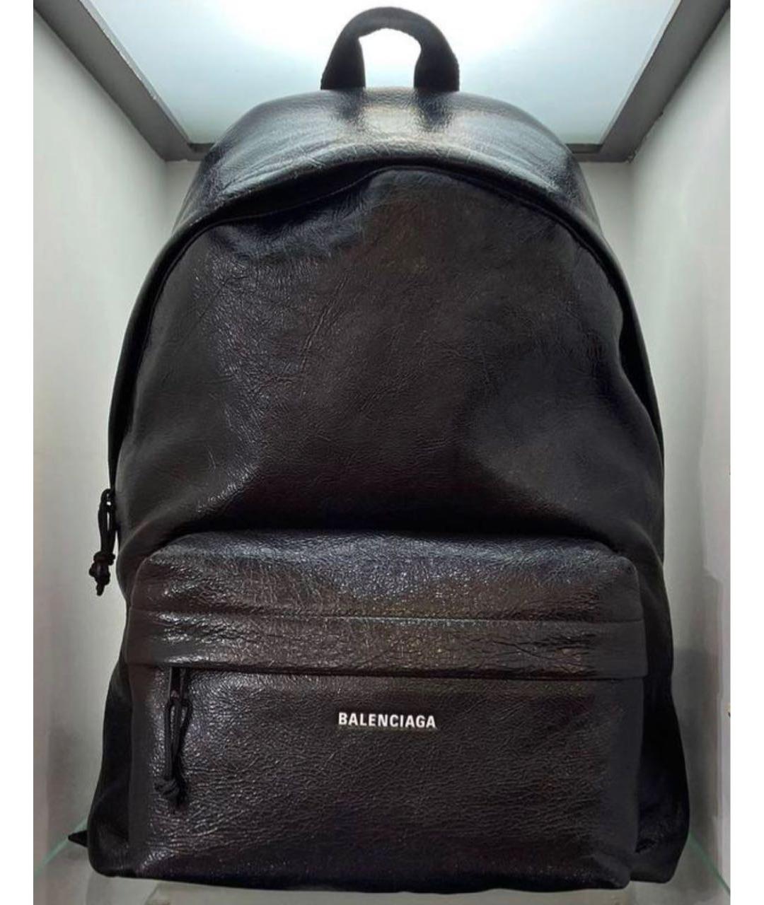 BALENCIAGA Черный кожаный рюкзак, фото 4