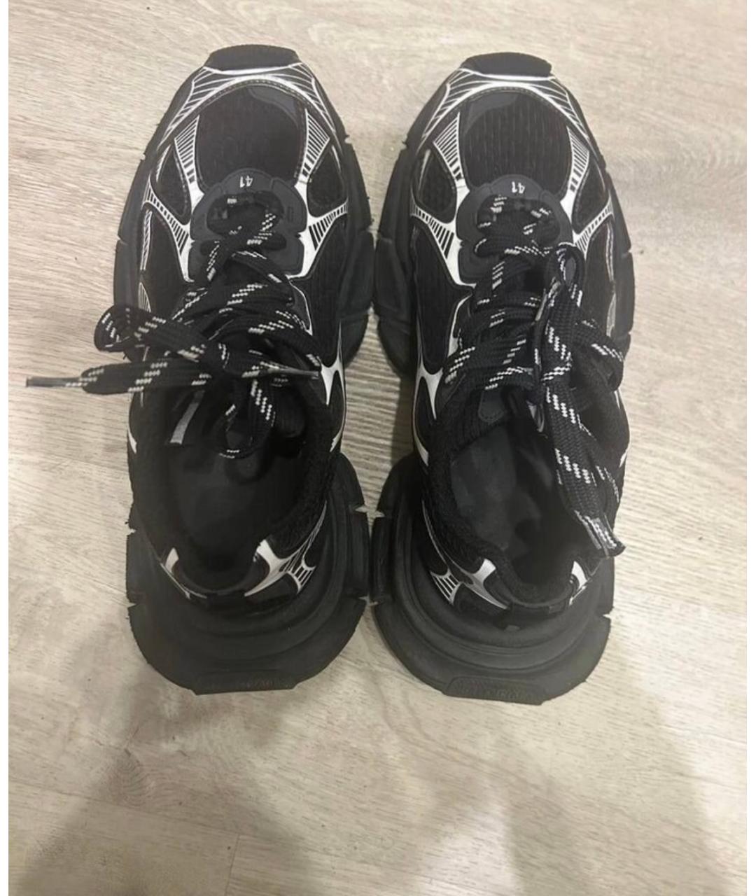 BALENCIAGA Черные текстильные низкие кроссовки / кеды, фото 3