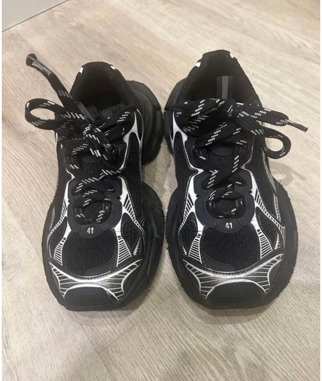 BALENCIAGA Черные текстильные низкие кроссовки / кеды, фото 2