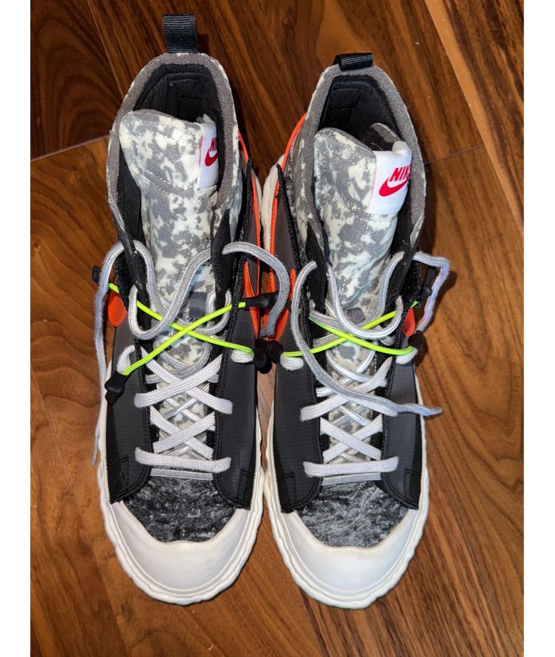 NIKE Черные высокие кроссовки / кеды из искусственной кожи, фото 2