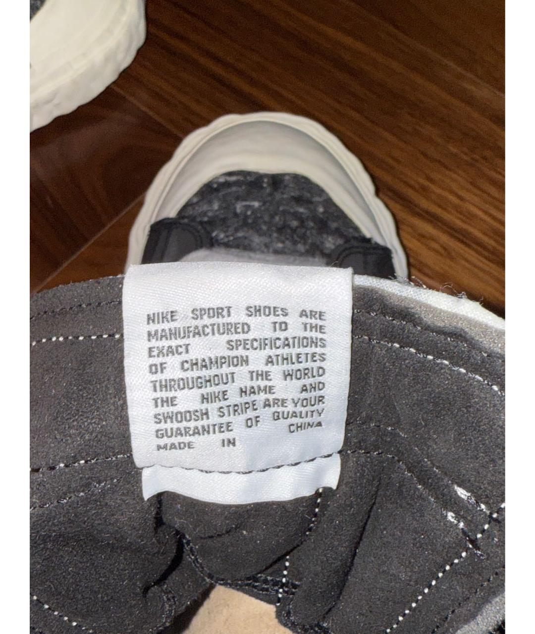 NIKE Черные высокие кроссовки / кеды из искусственной кожи, фото 4