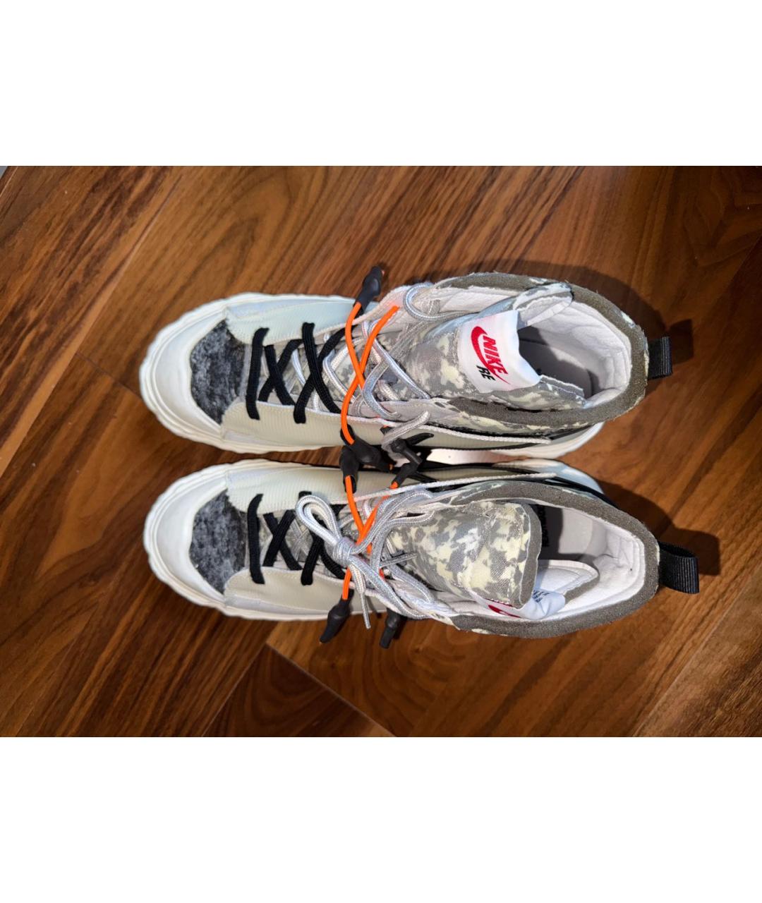 NIKE Белые высокие кроссовки / кеды из искусственной кожи, фото 2