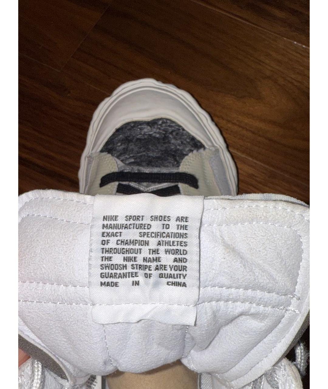 NIKE Белые высокие кроссовки / кеды из искусственной кожи, фото 4