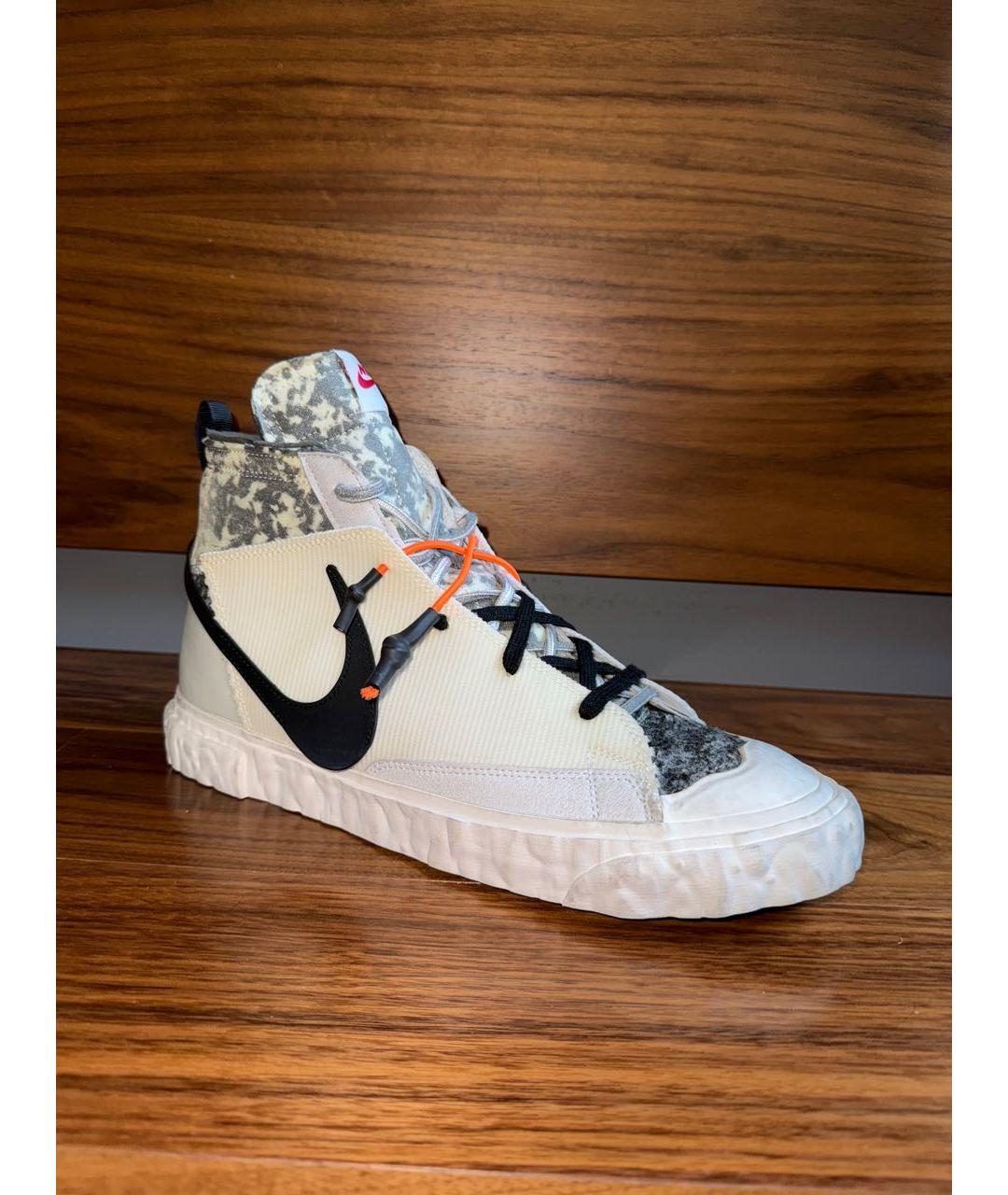 NIKE Белые высокие кроссовки / кеды из искусственной кожи, фото 3