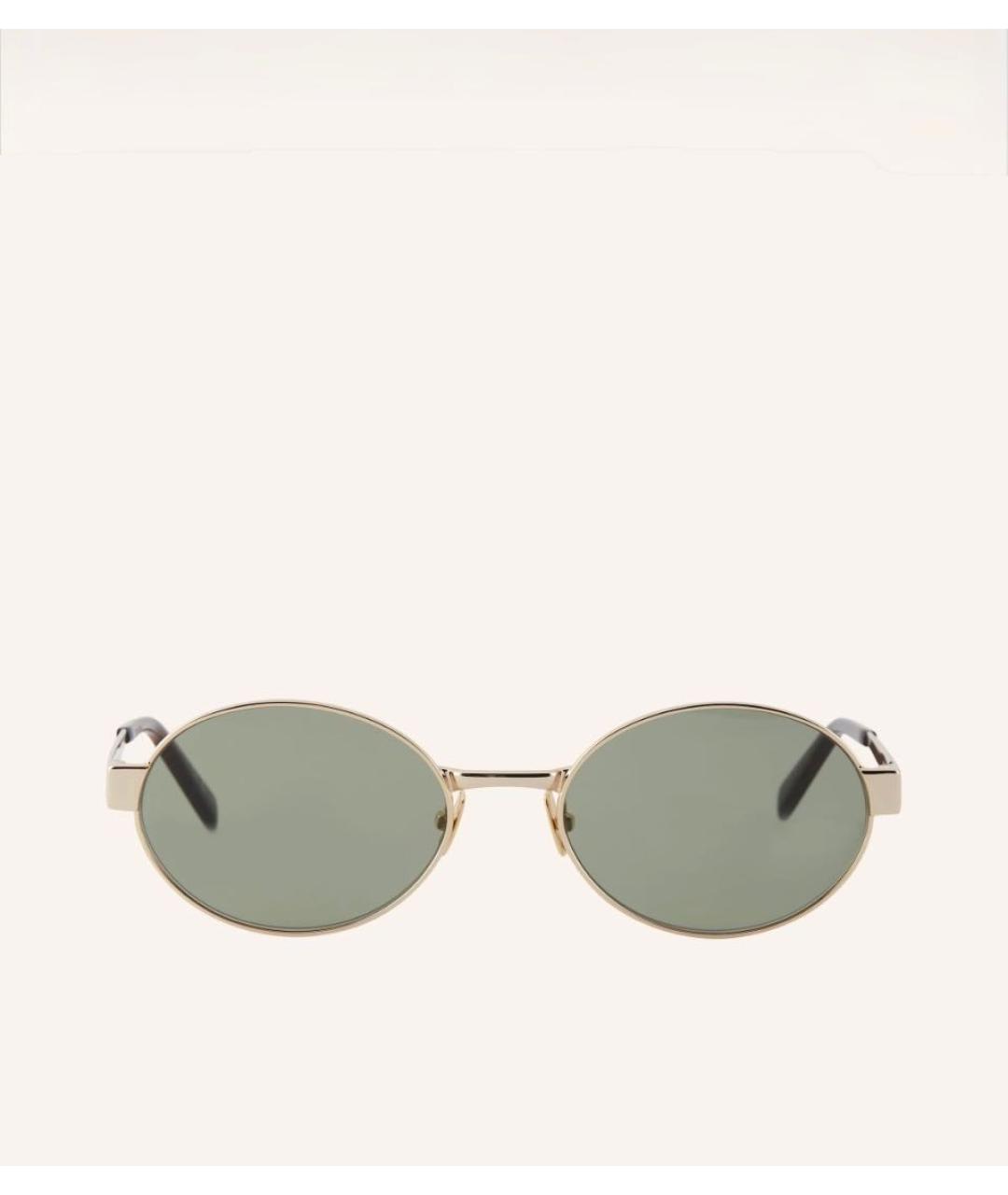 SAINT LAURENT Золотые металлические солнцезащитные очки, фото 8