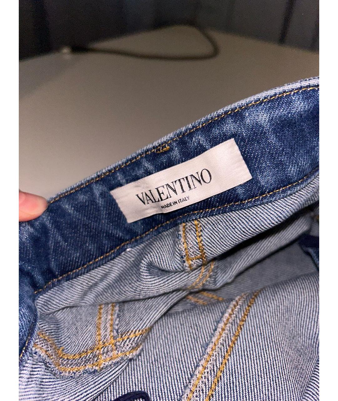 VALENTINO Темно-синяя деним юбка миди, фото 3