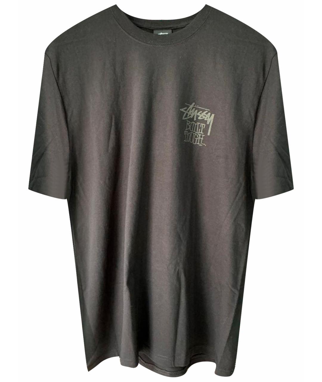 STUSSY Черная хлопковая футболка, фото 1