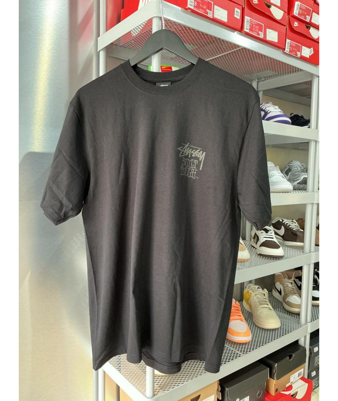 STUSSY Черная хлопковая футболка, фото 3