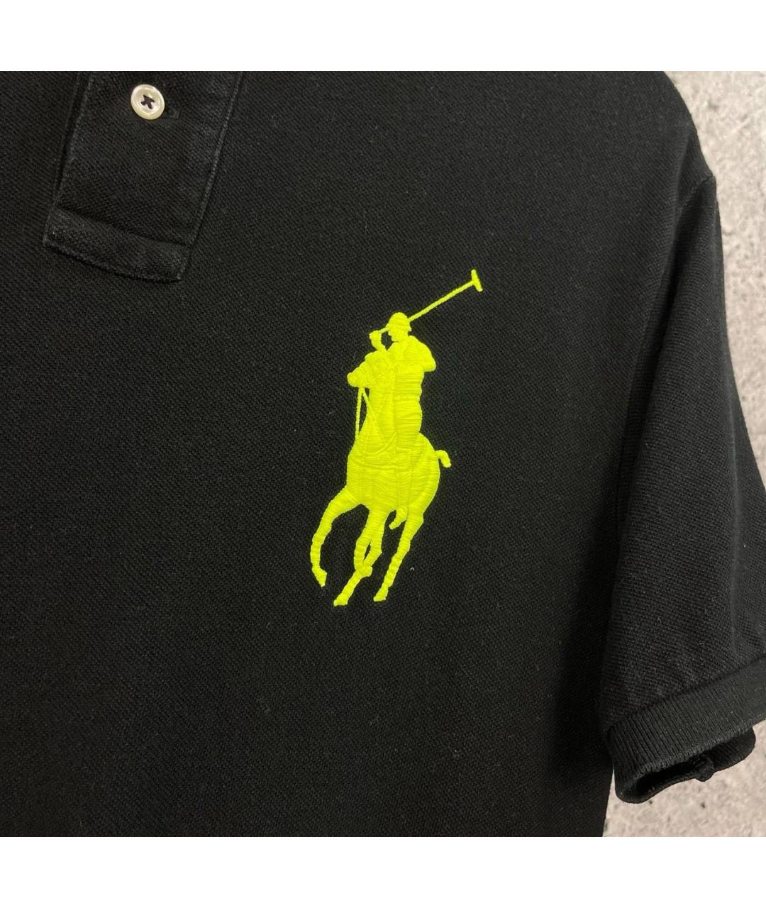 POLO RALPH LAUREN Черное хлопковое поло с коротким рукавом, фото 5