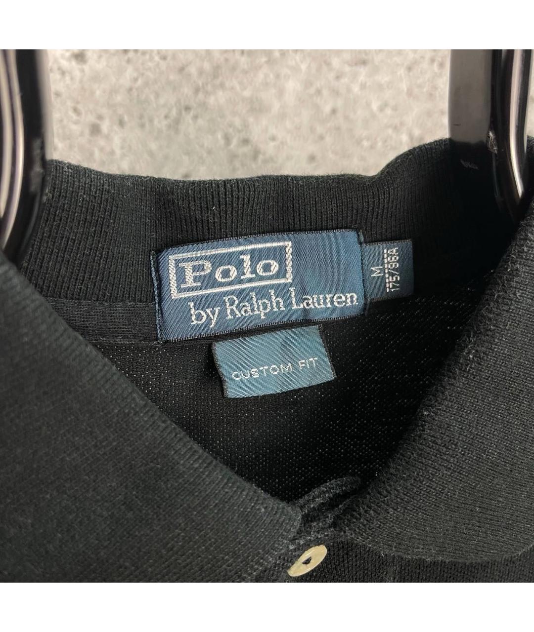 POLO RALPH LAUREN Черное хлопковое поло с коротким рукавом, фото 3