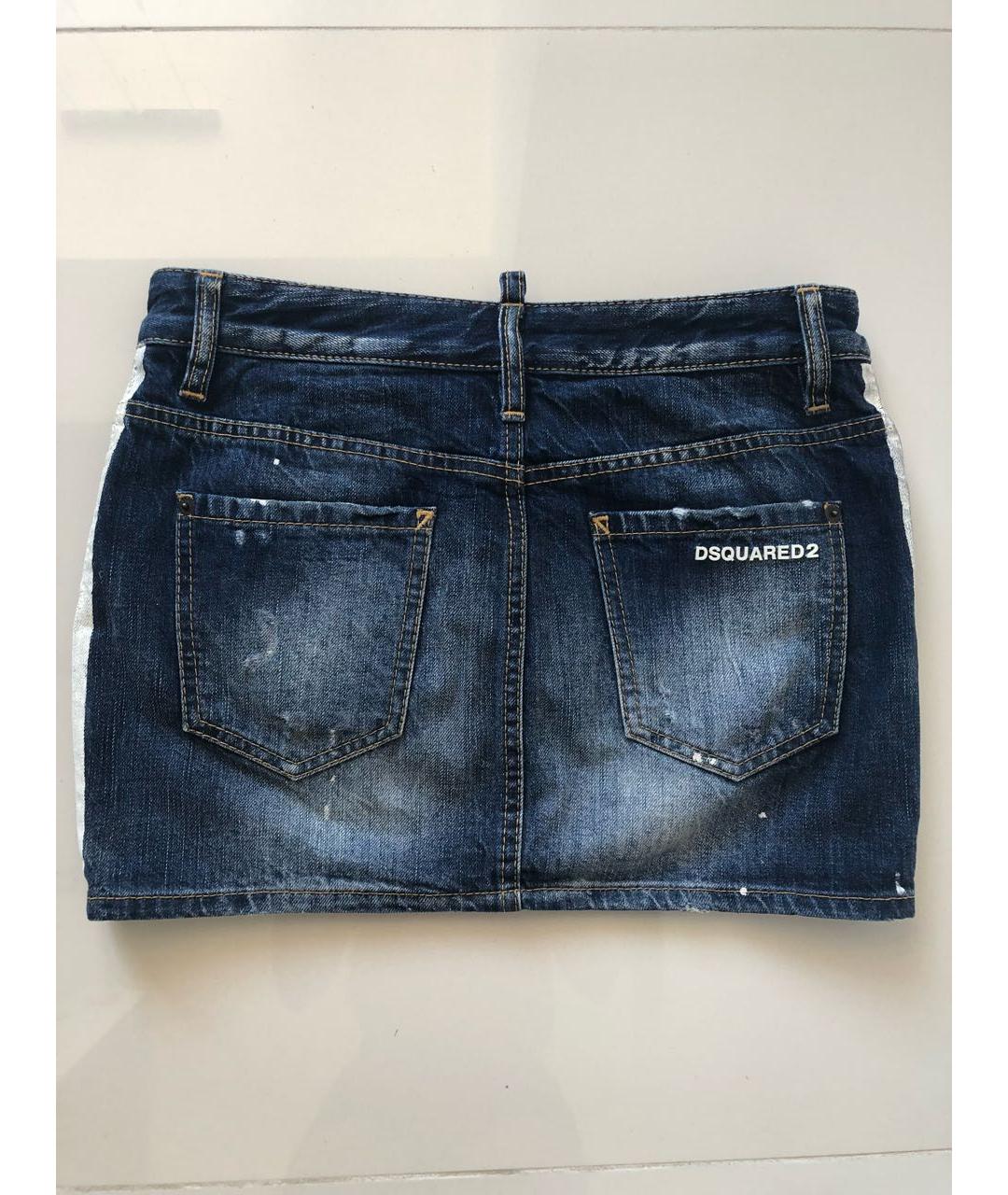 DSQUARED2 Синяя деним юбка мини, фото 2