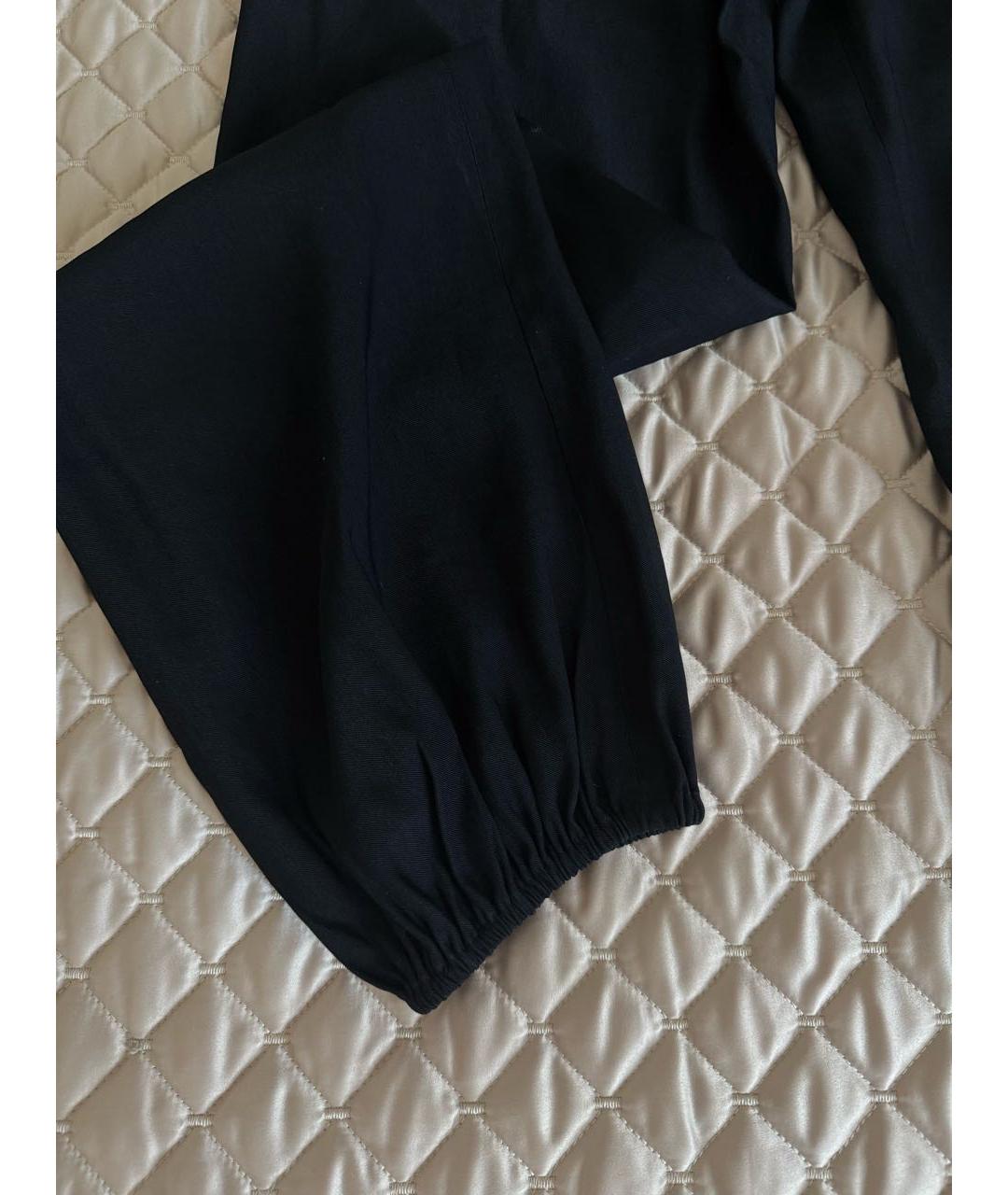 EMPORIO ARMANI Черные льняные брюки широкие, фото 4