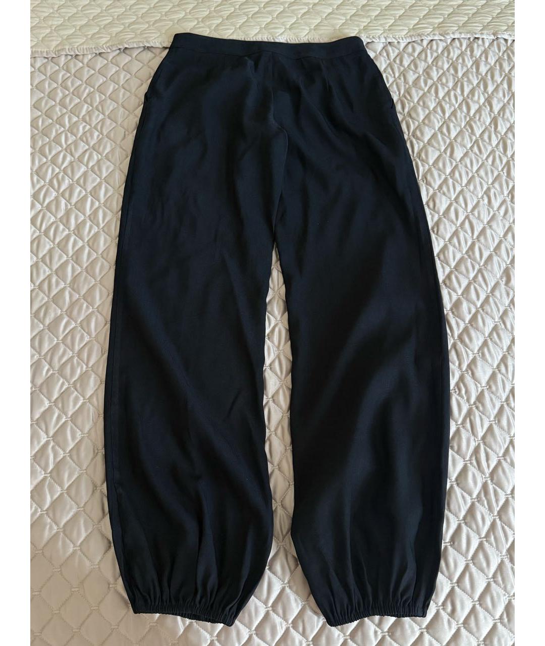 EMPORIO ARMANI Черные льняные брюки широкие, фото 2