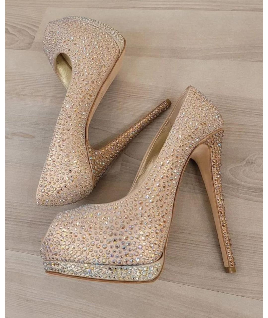 GIUSEPPE ZANOTTI DESIGN Золотые кожаные туфли, фото 5