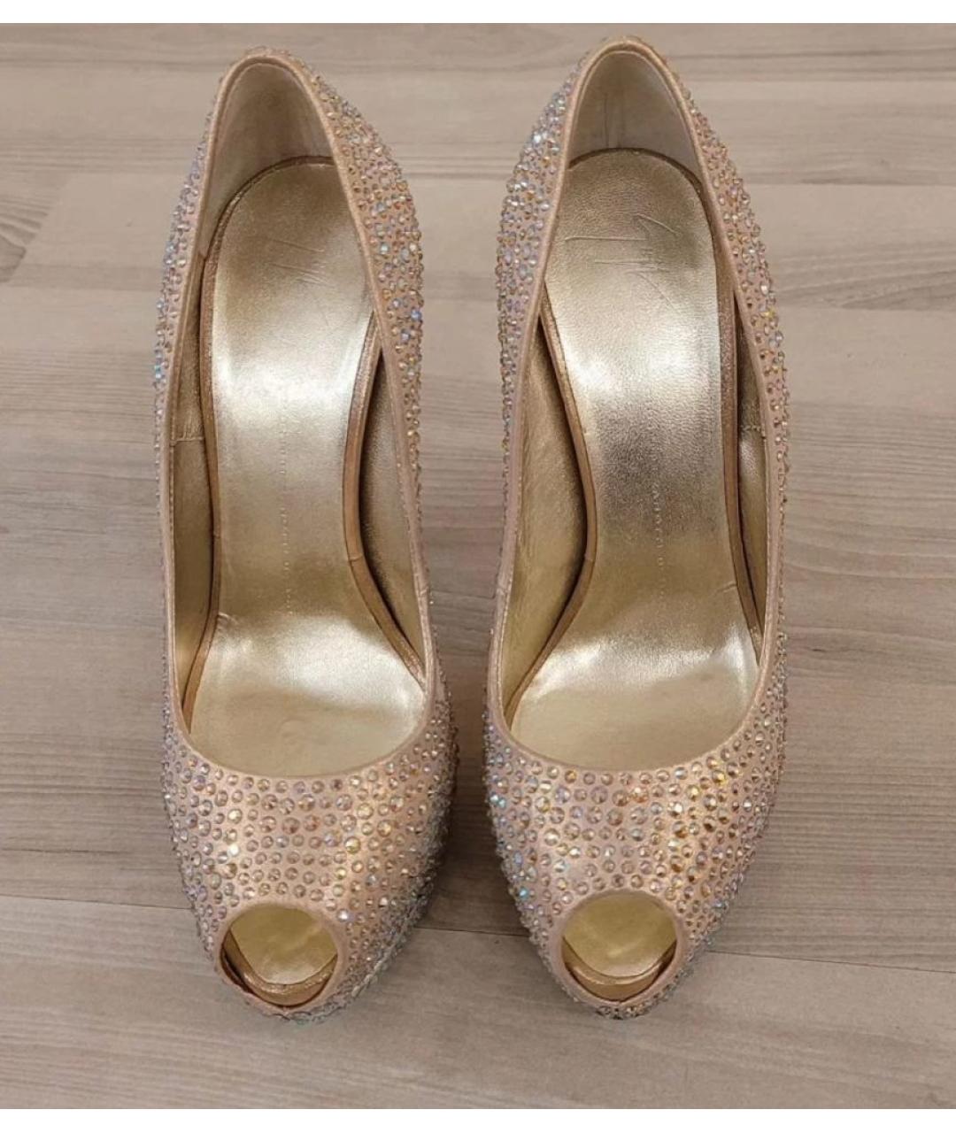 GIUSEPPE ZANOTTI DESIGN Золотые кожаные туфли, фото 3