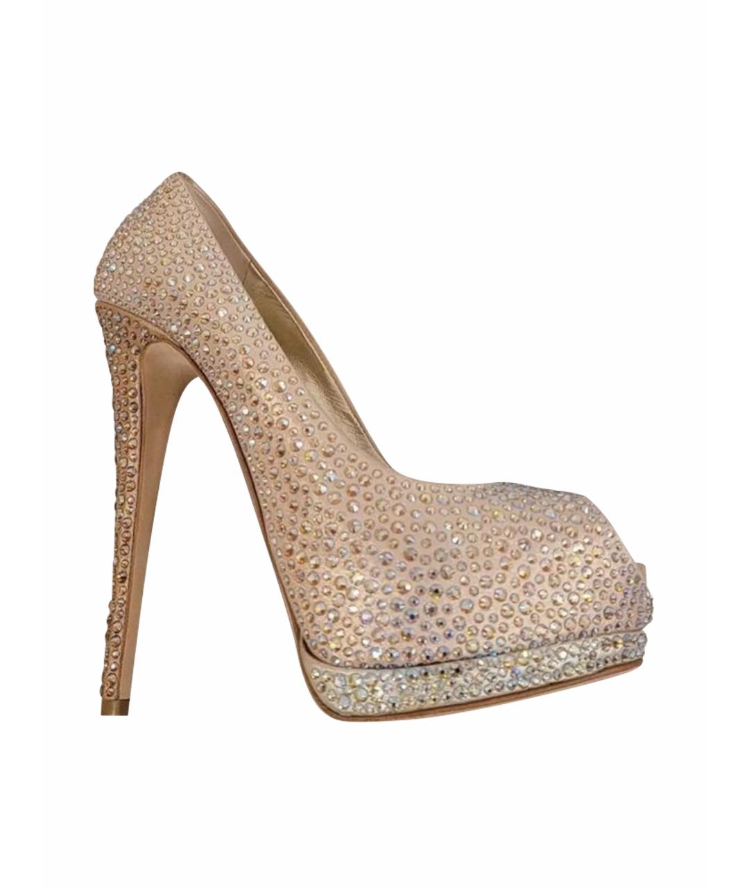 GIUSEPPE ZANOTTI DESIGN Золотые кожаные туфли, фото 1