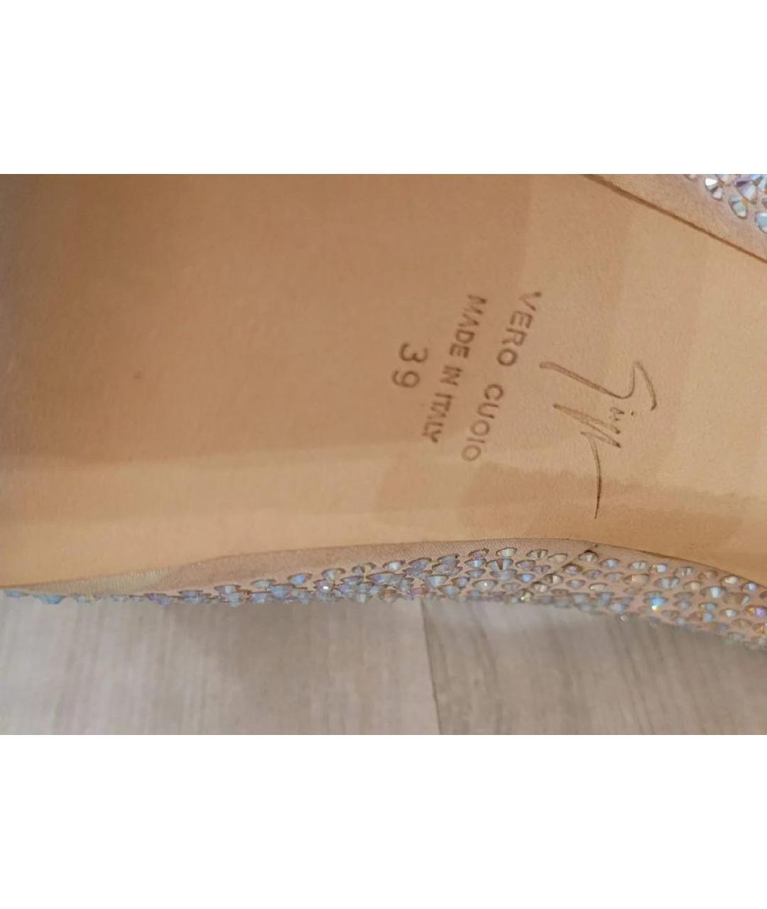 GIUSEPPE ZANOTTI DESIGN Золотые кожаные туфли, фото 4