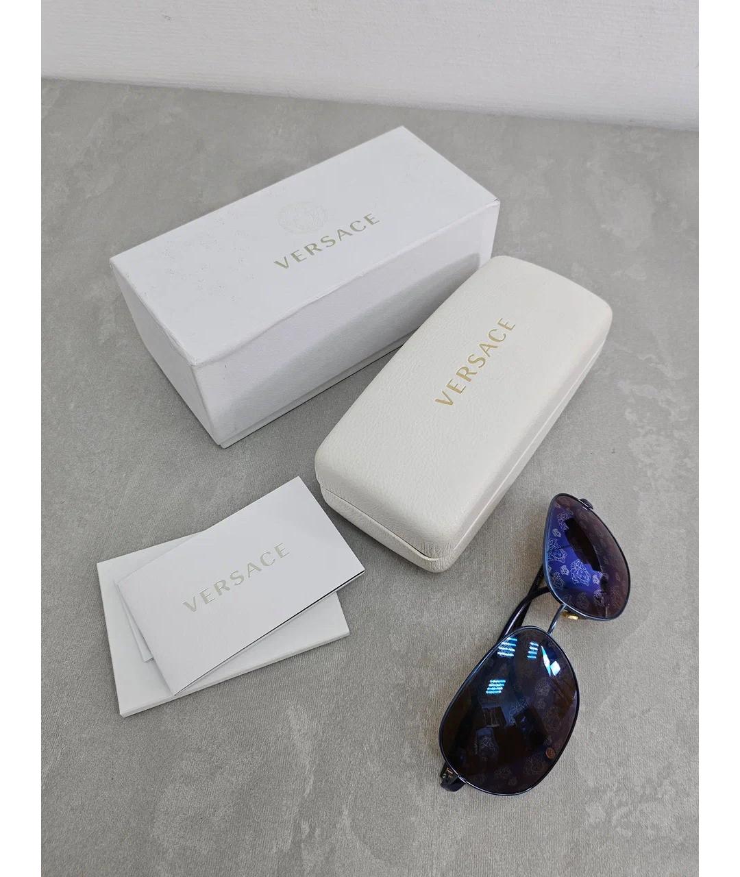 VERSACE Синие пластиковые солнцезащитные очки, фото 8