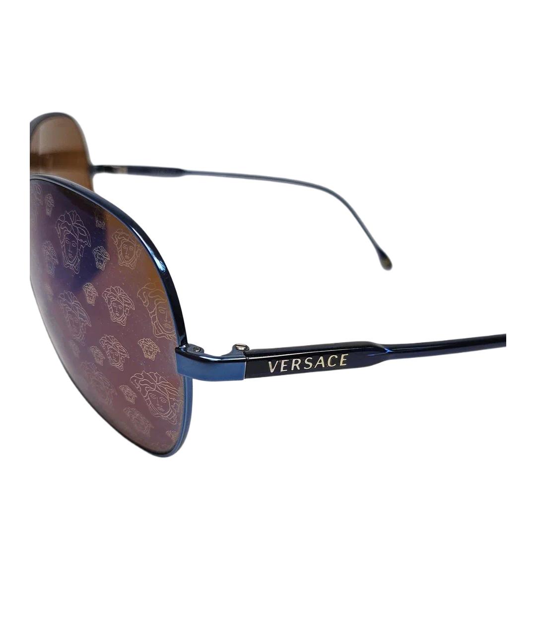 VERSACE Синие пластиковые солнцезащитные очки, фото 3