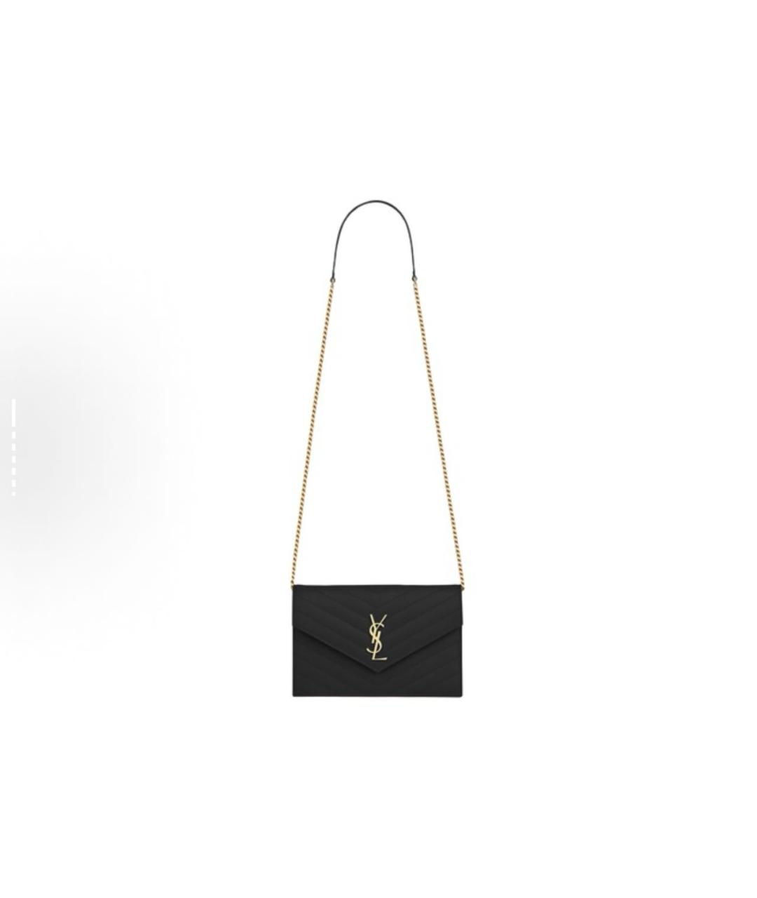 SAINT LAURENT Черный кожаный кошелек, фото 1