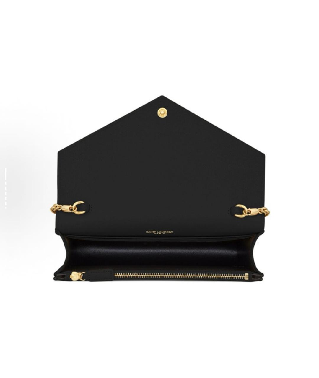 SAINT LAURENT Черный кожаный кошелек, фото 4