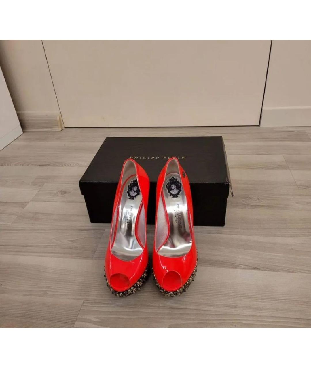 PHILIPP PLEIN Красные туфли из лакированной кожи, фото 7
