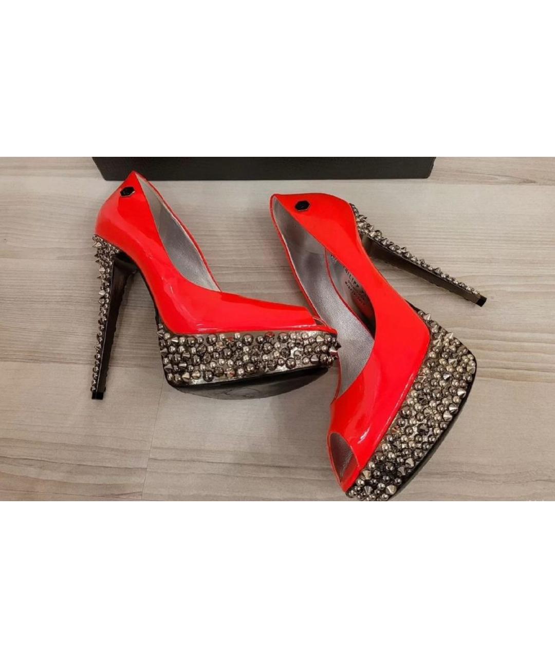 PHILIPP PLEIN Красные туфли из лакированной кожи, фото 8