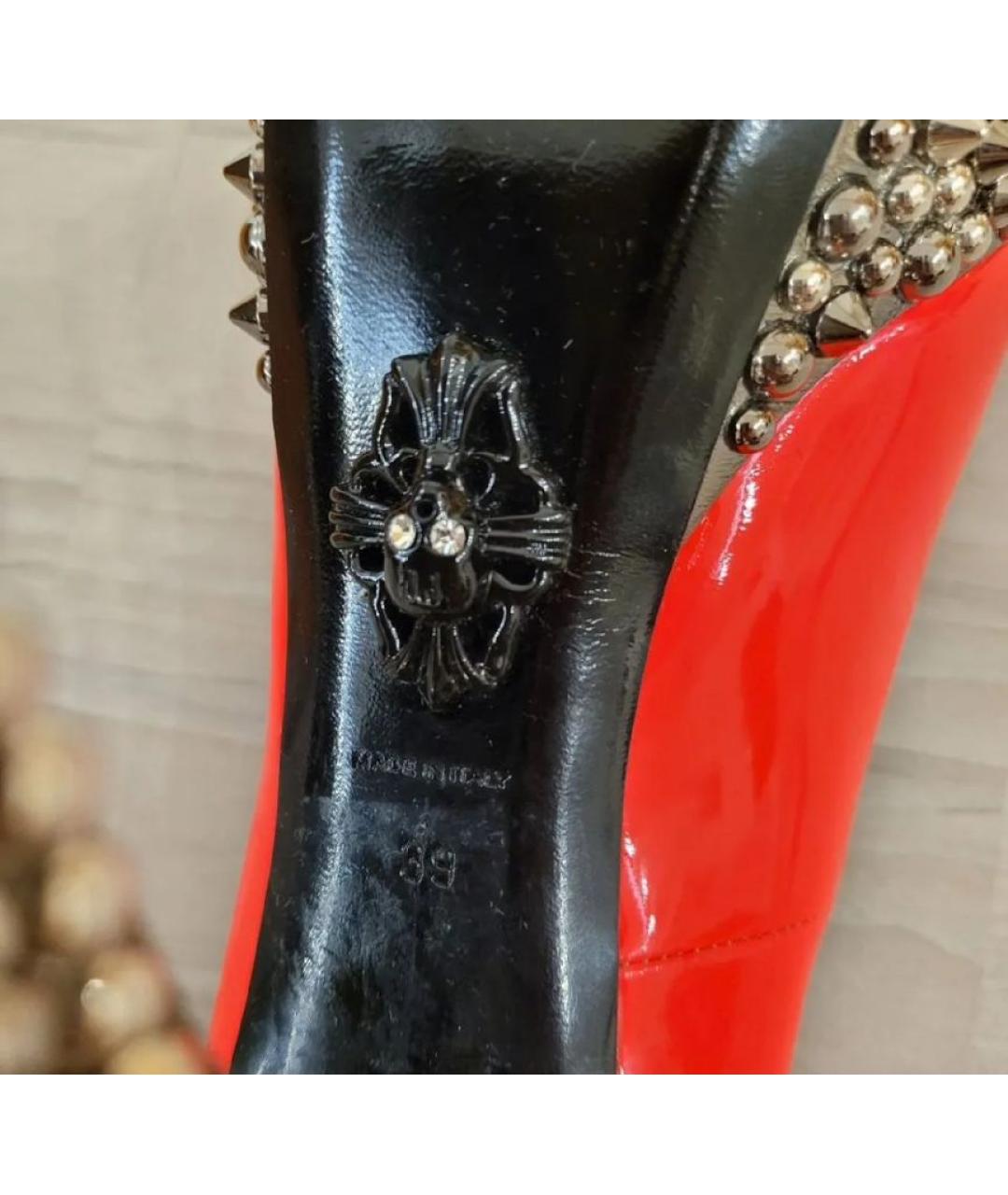 PHILIPP PLEIN Красные туфли из лакированной кожи, фото 5