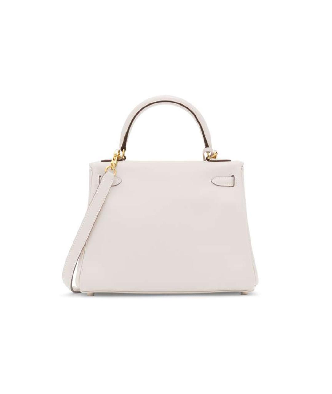HERMES Белая кожаная сумка с короткими ручками, фото 2