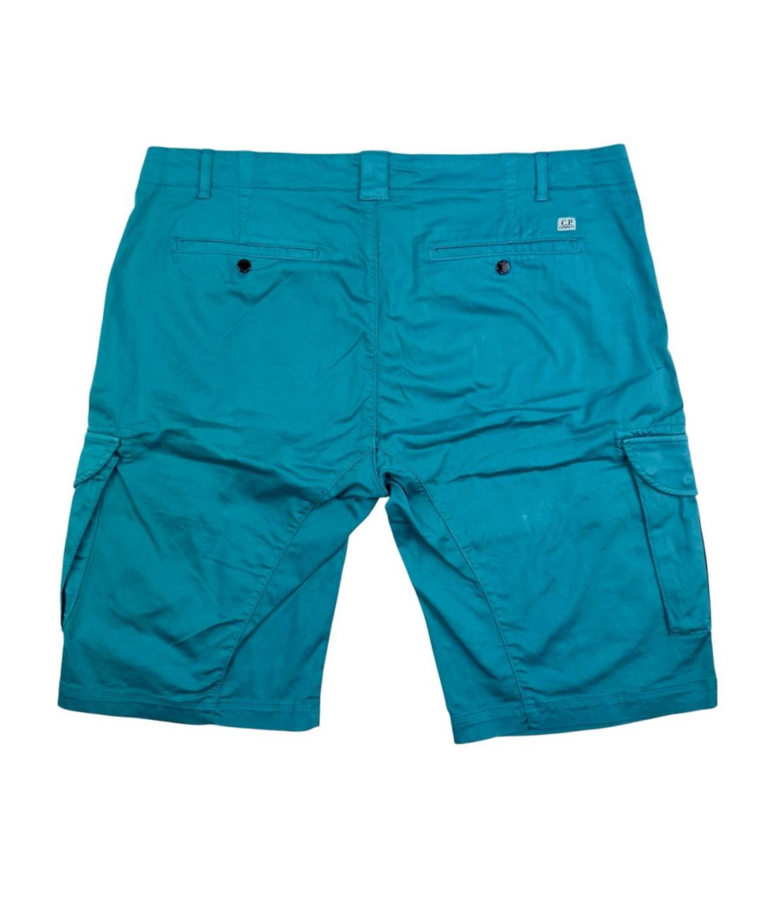 CP COMPANY Бирюзовые хлопко-эластановые шорты, фото 2