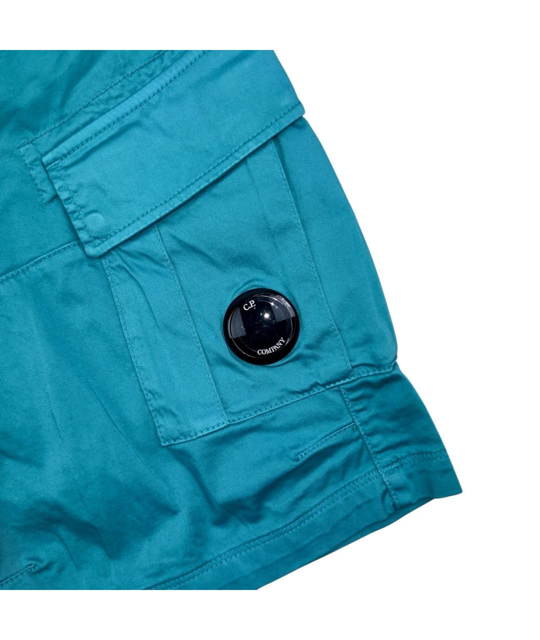 CP COMPANY Бирюзовые хлопко-эластановые шорты, фото 3