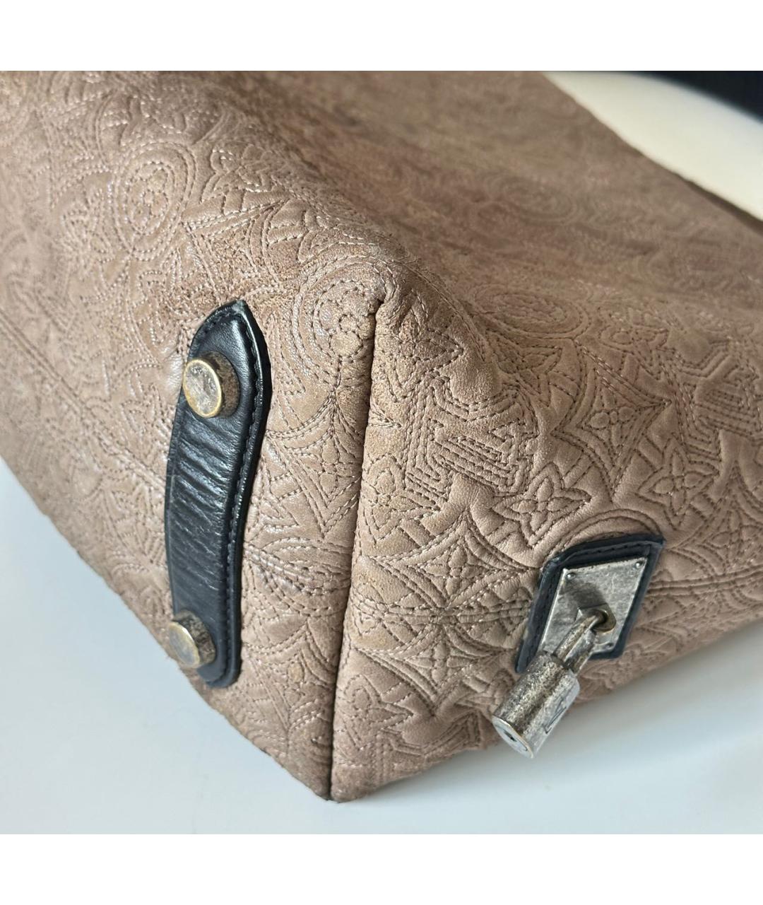 LOUIS VUITTON Коричневая кожаная сумка через плечо, фото 7