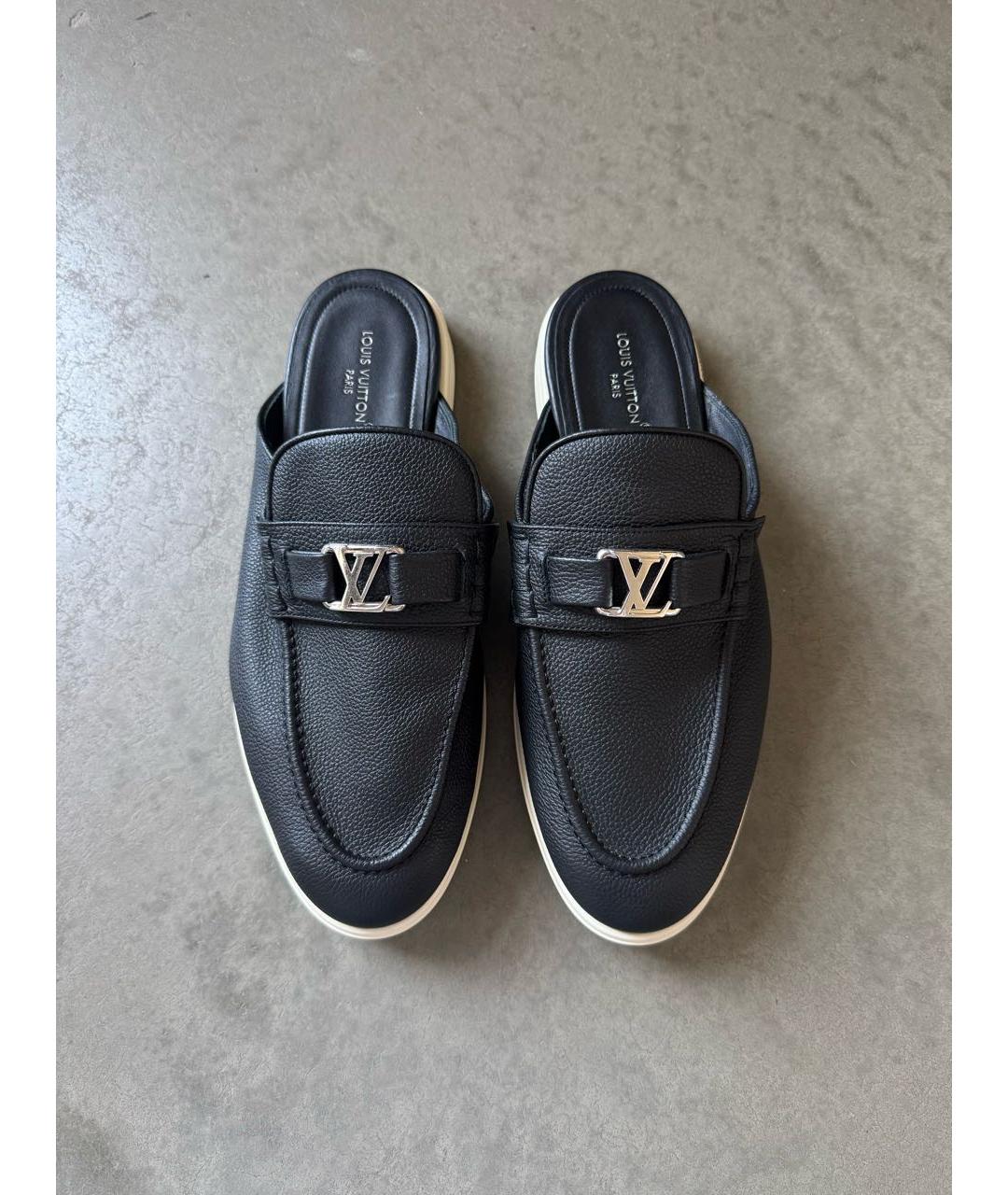 LOUIS VUITTON Черные лоферы из искусственной кожи, фото 2
