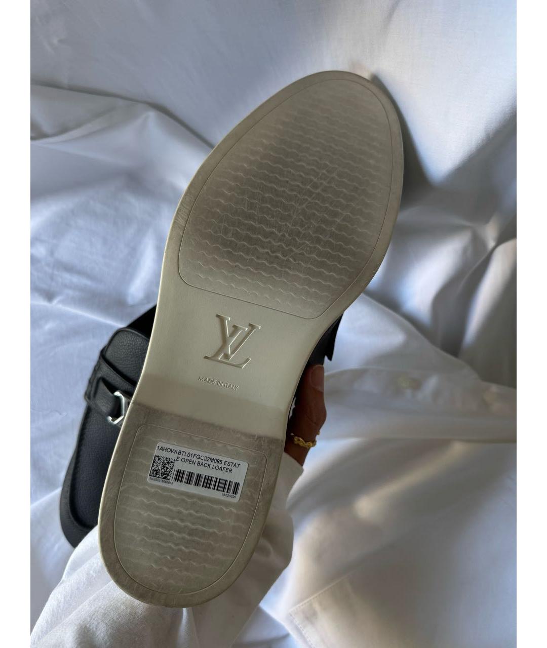LOUIS VUITTON Черные лоферы из искусственной кожи, фото 4