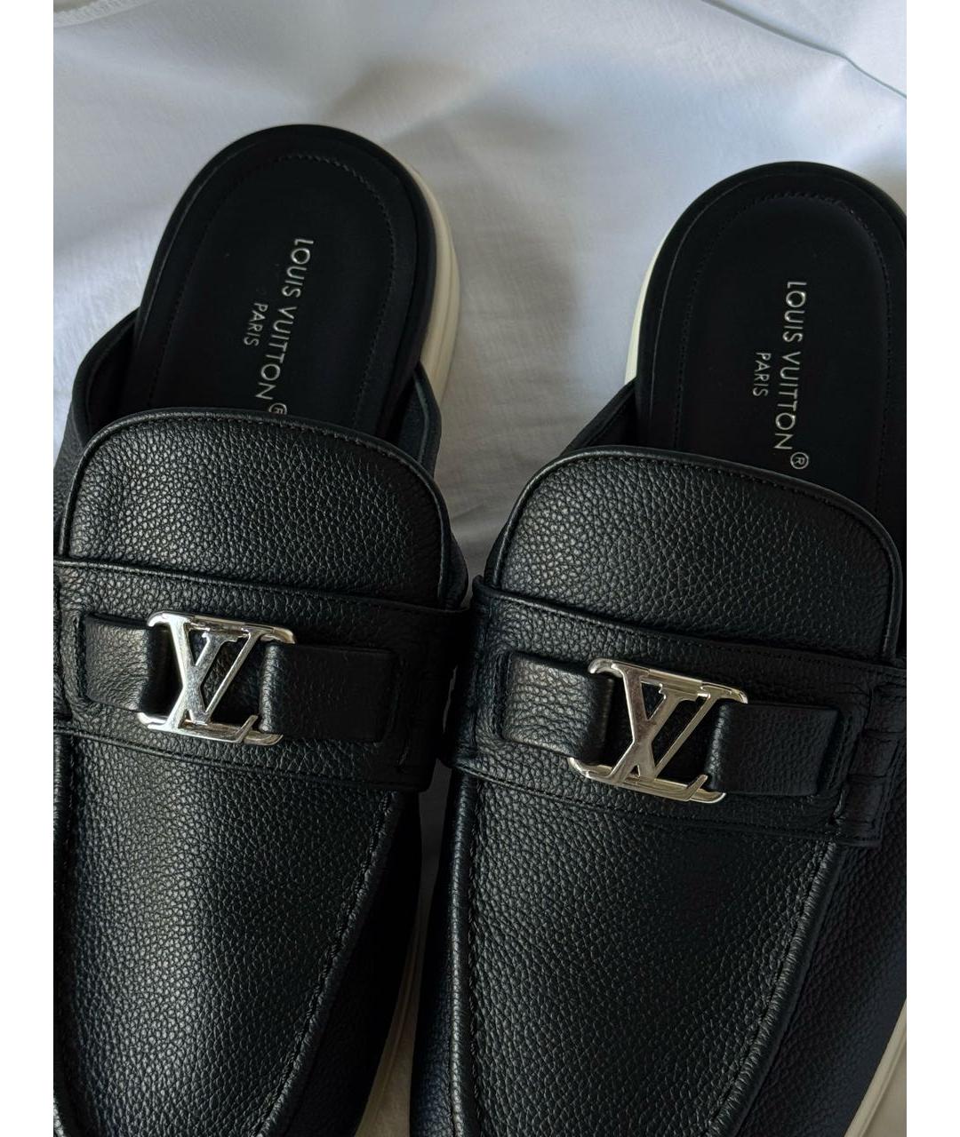 LOUIS VUITTON Черные лоферы из искусственной кожи, фото 5