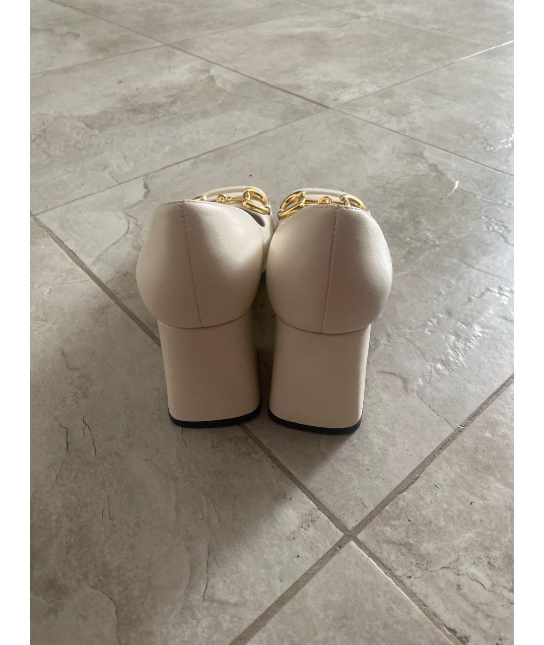 GUCCI Белые кожаные туфли, фото 4