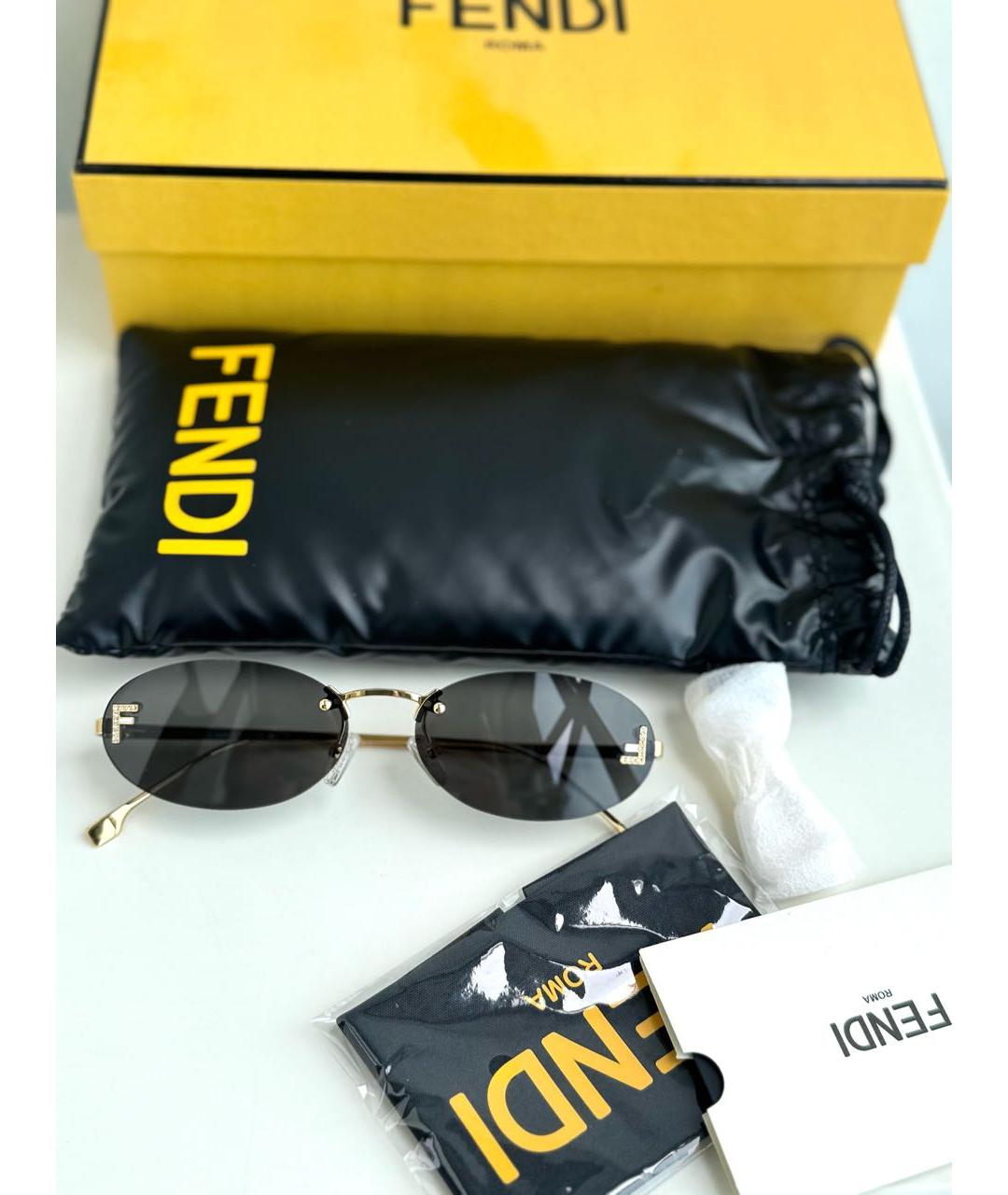 FENDI Металлические солнцезащитные очки, фото 3