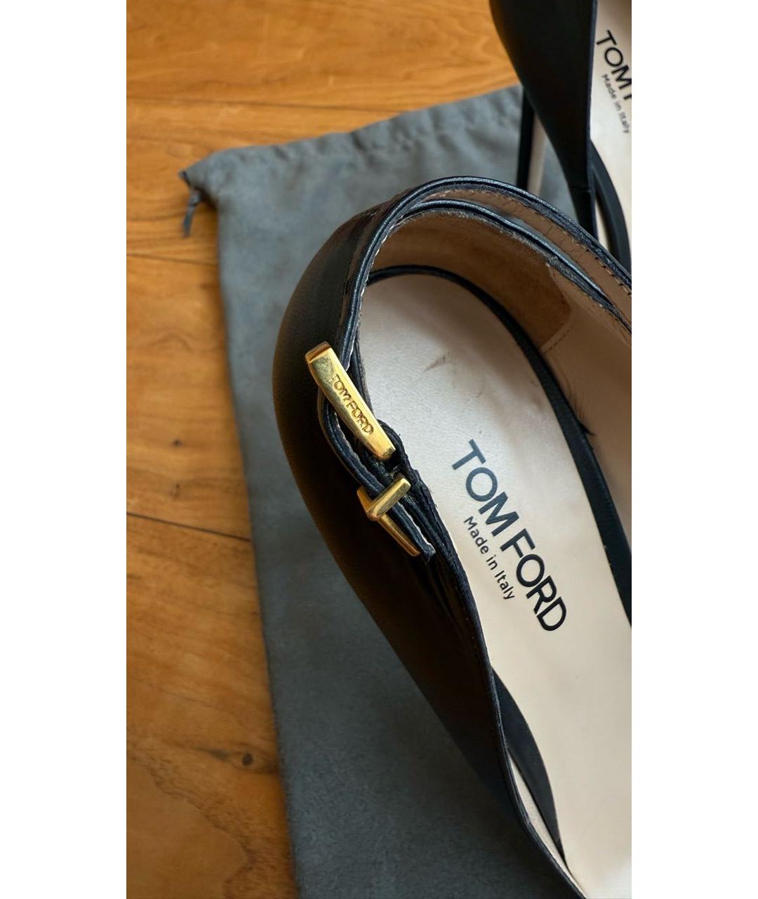 TOM FORD Черные кожаные туфли, фото 4