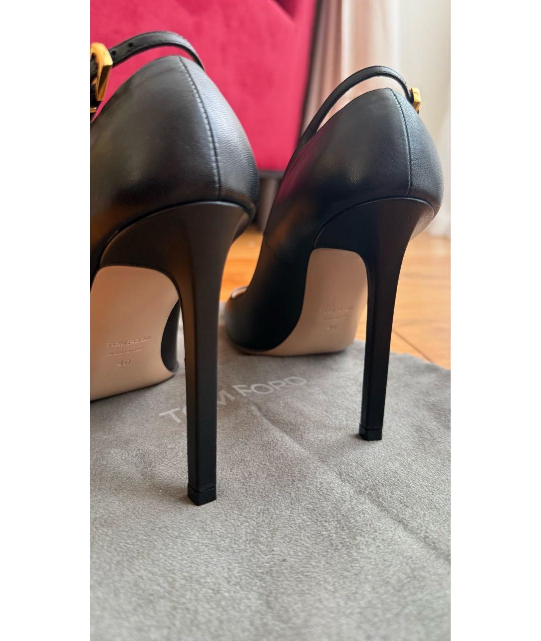 TOM FORD Черные кожаные туфли, фото 5