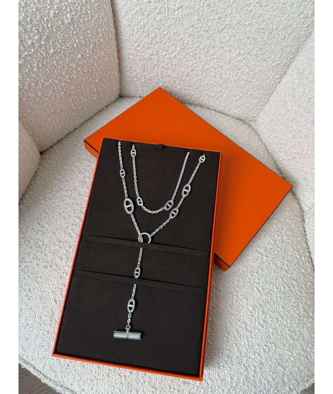 HERMES Серебряное серебряное колье, фото 2