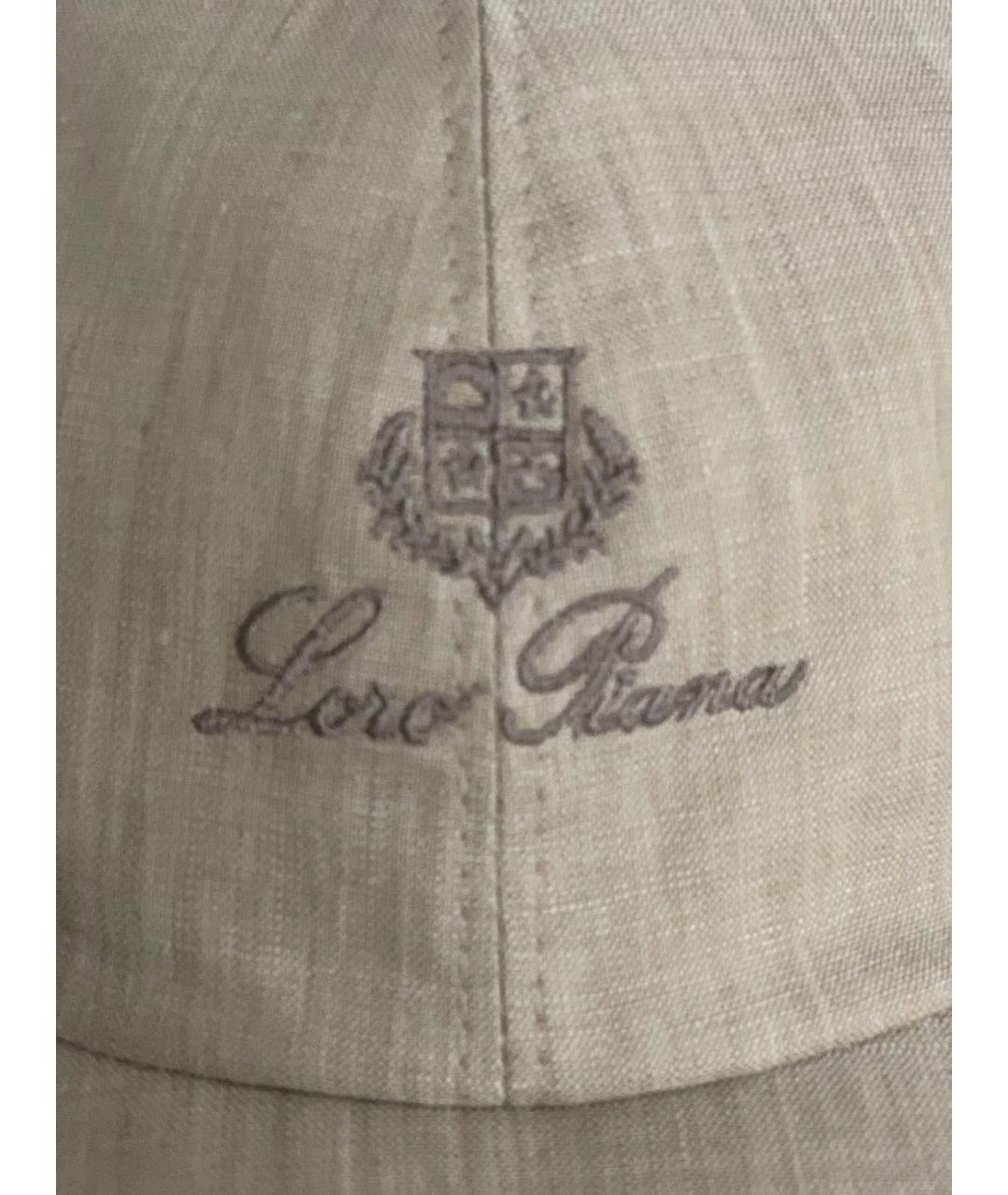 LORO PIANA Бежевая льняная кепка, фото 4