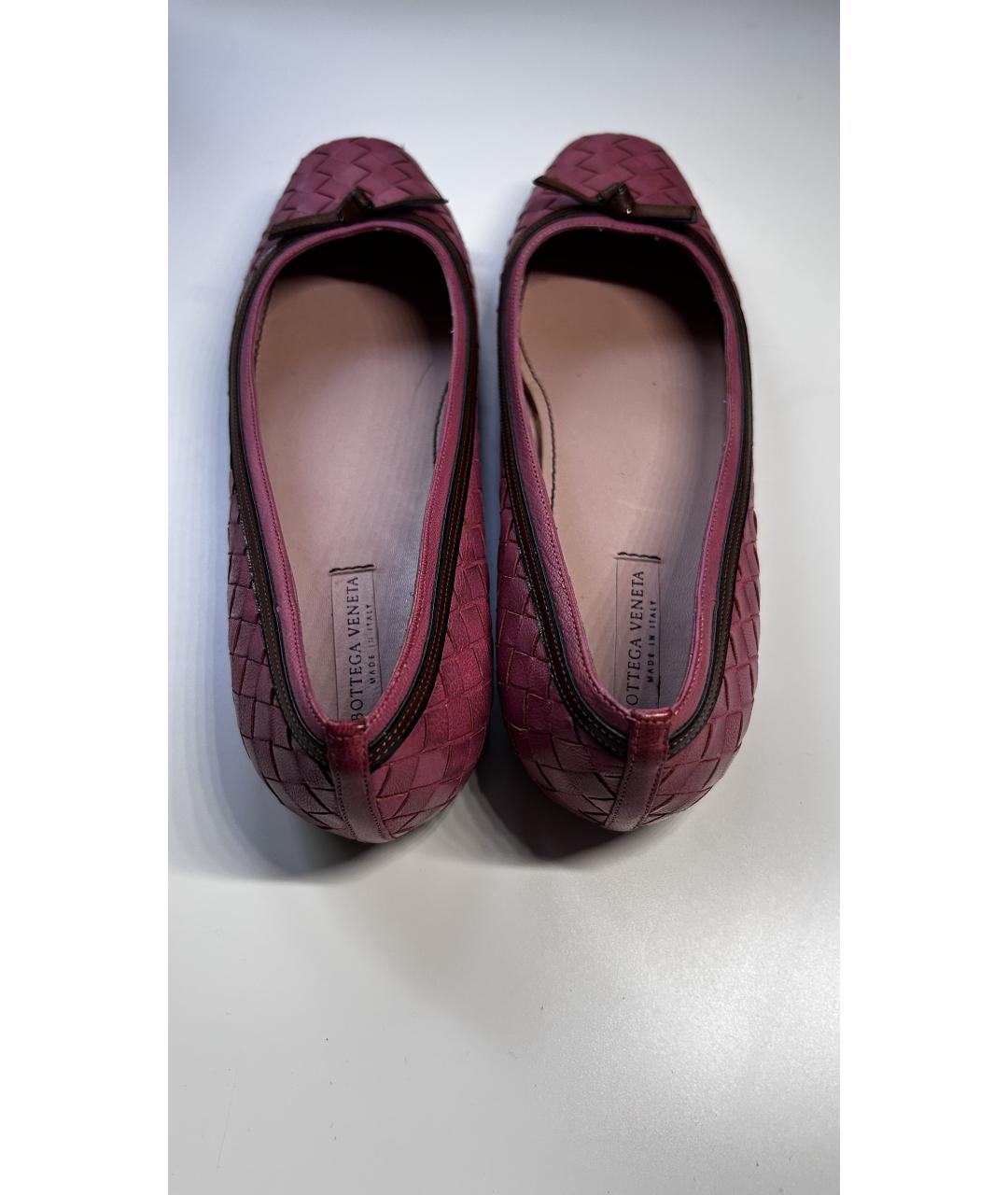 BOTTEGA VENETA Розовые кожаные балетки, фото 3