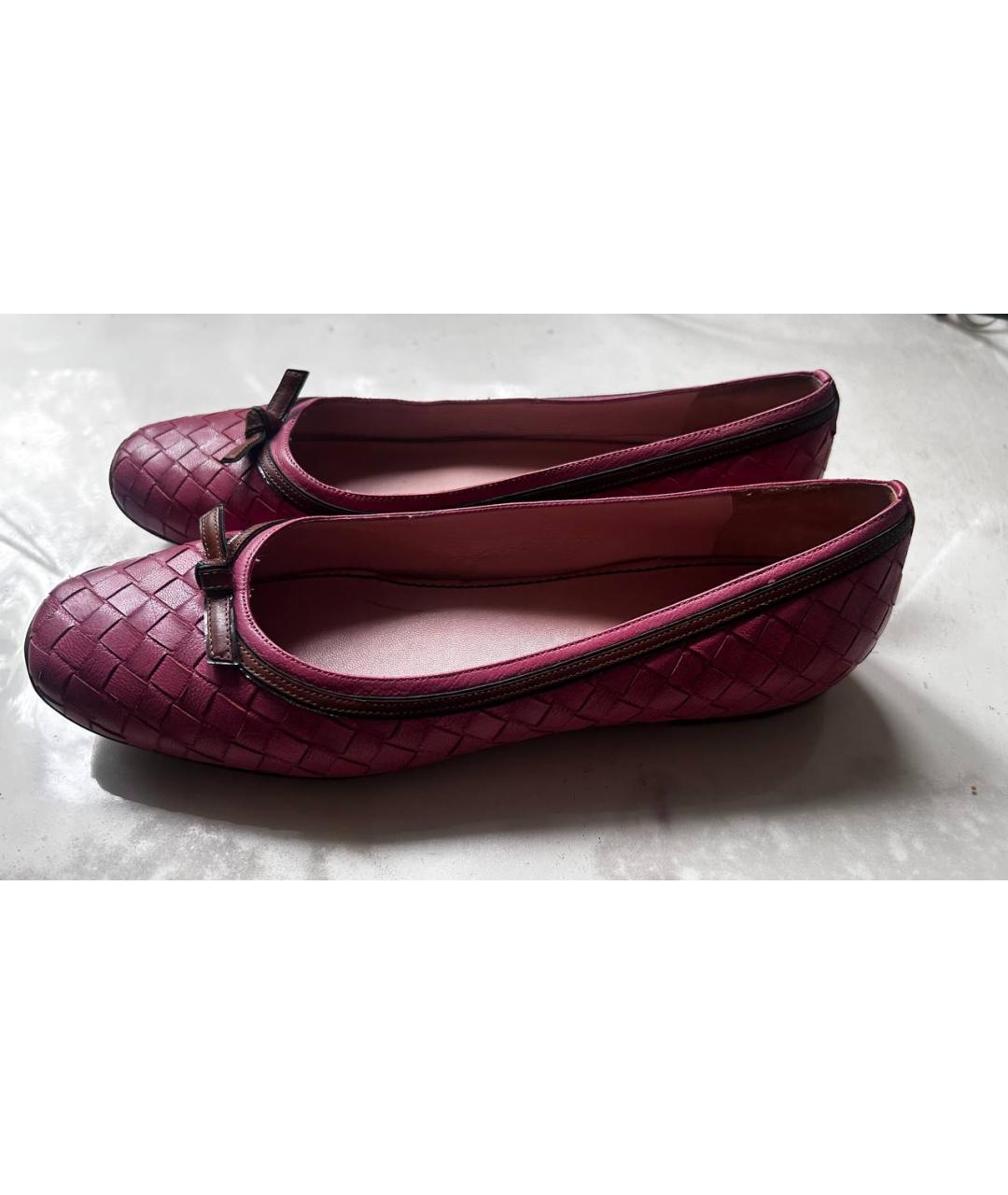 BOTTEGA VENETA Розовые кожаные балетки, фото 4