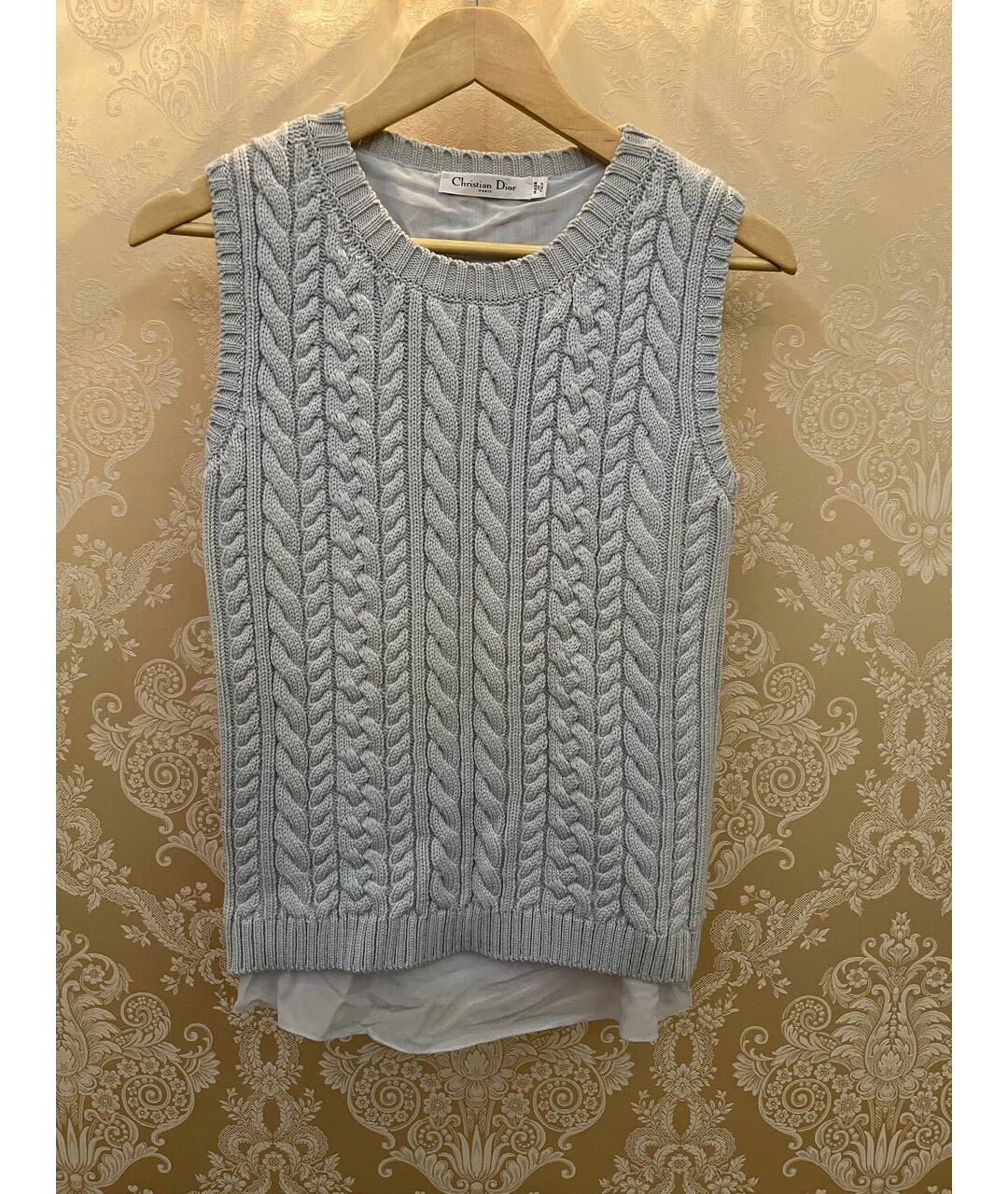 CHRISTIAN DIOR Голубой шерстяной кардиган, фото 5