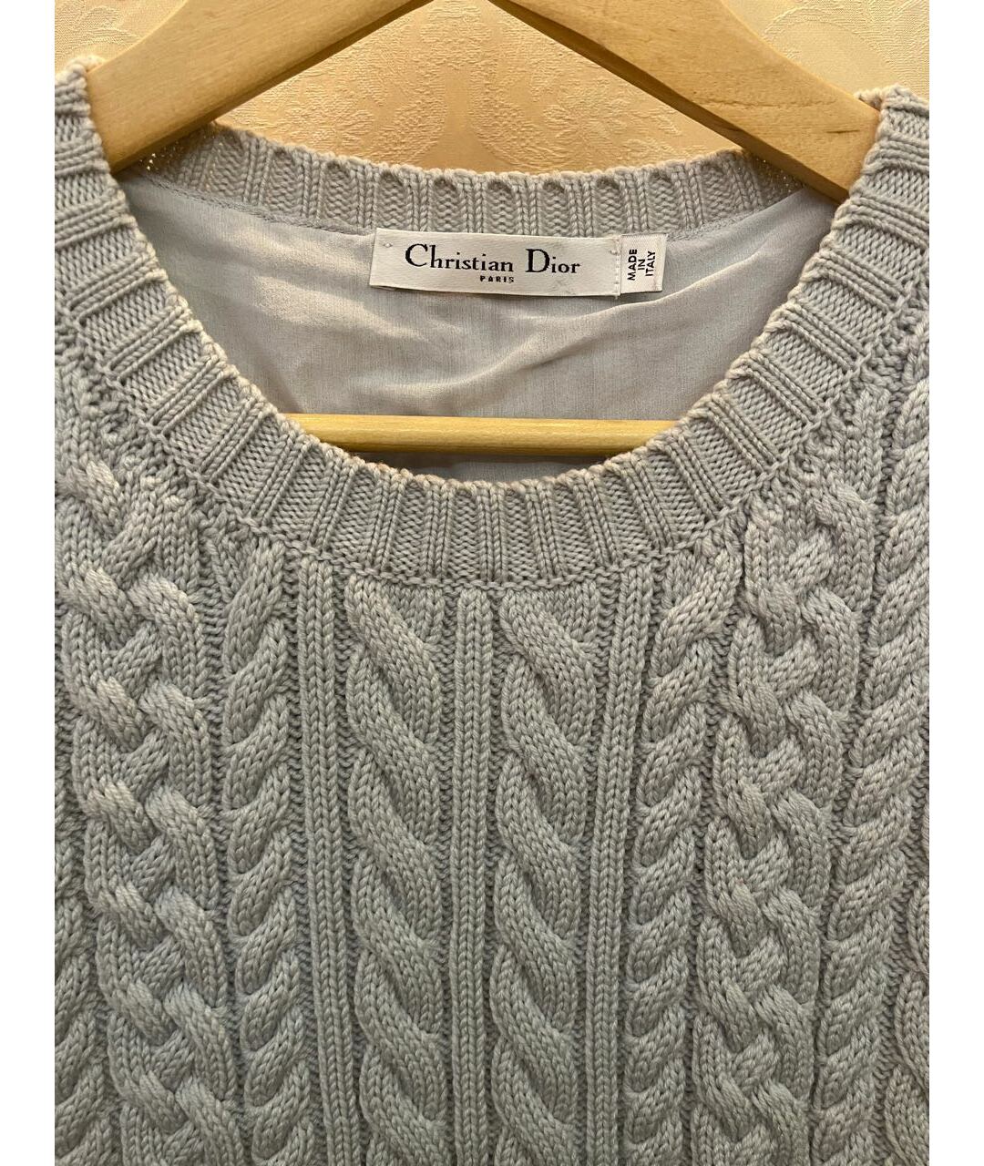 CHRISTIAN DIOR Голубой шерстяной кардиган, фото 2