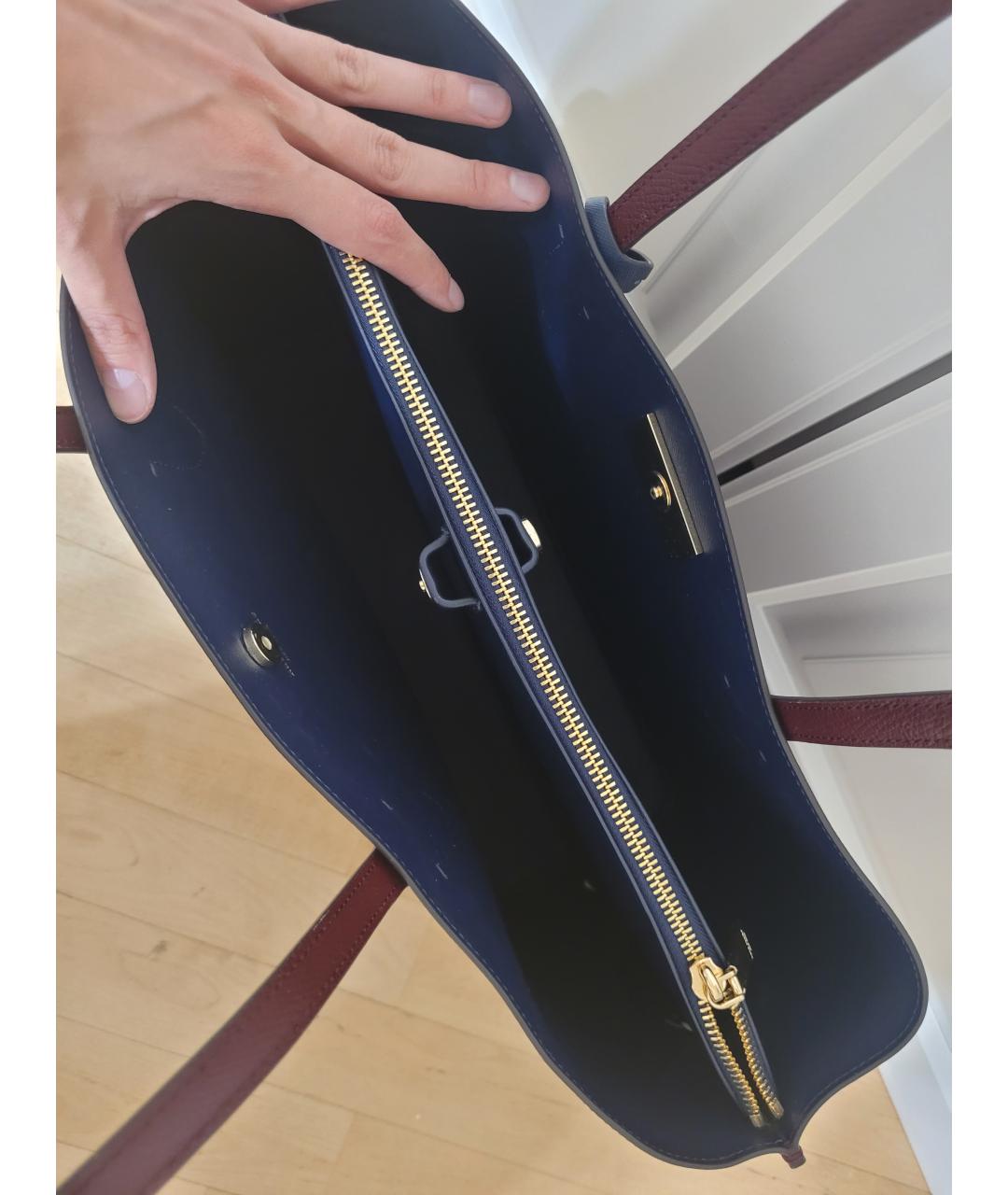 KATE SPADE Бордовая кожаная сумка тоут, фото 4