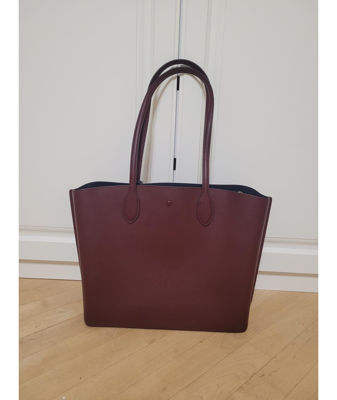 KATE SPADE Бордовая кожаная сумка тоут, фото 3